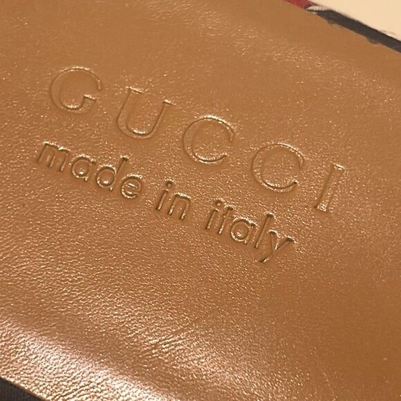 Gucci Men's Size 11.5 Princetown Mule Slides Blue Red Diamond Pattern Horsebit - Picture 6 of 13